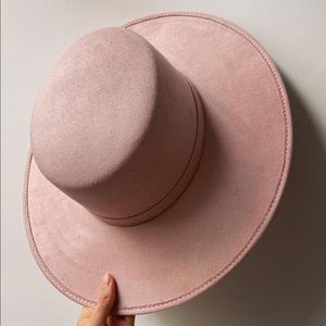 Melissa Cordobés Suede Wide Brim Hat light pink